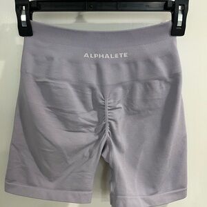 Alphalete Purple Bike Shorts High-Waisted Seamless Design
